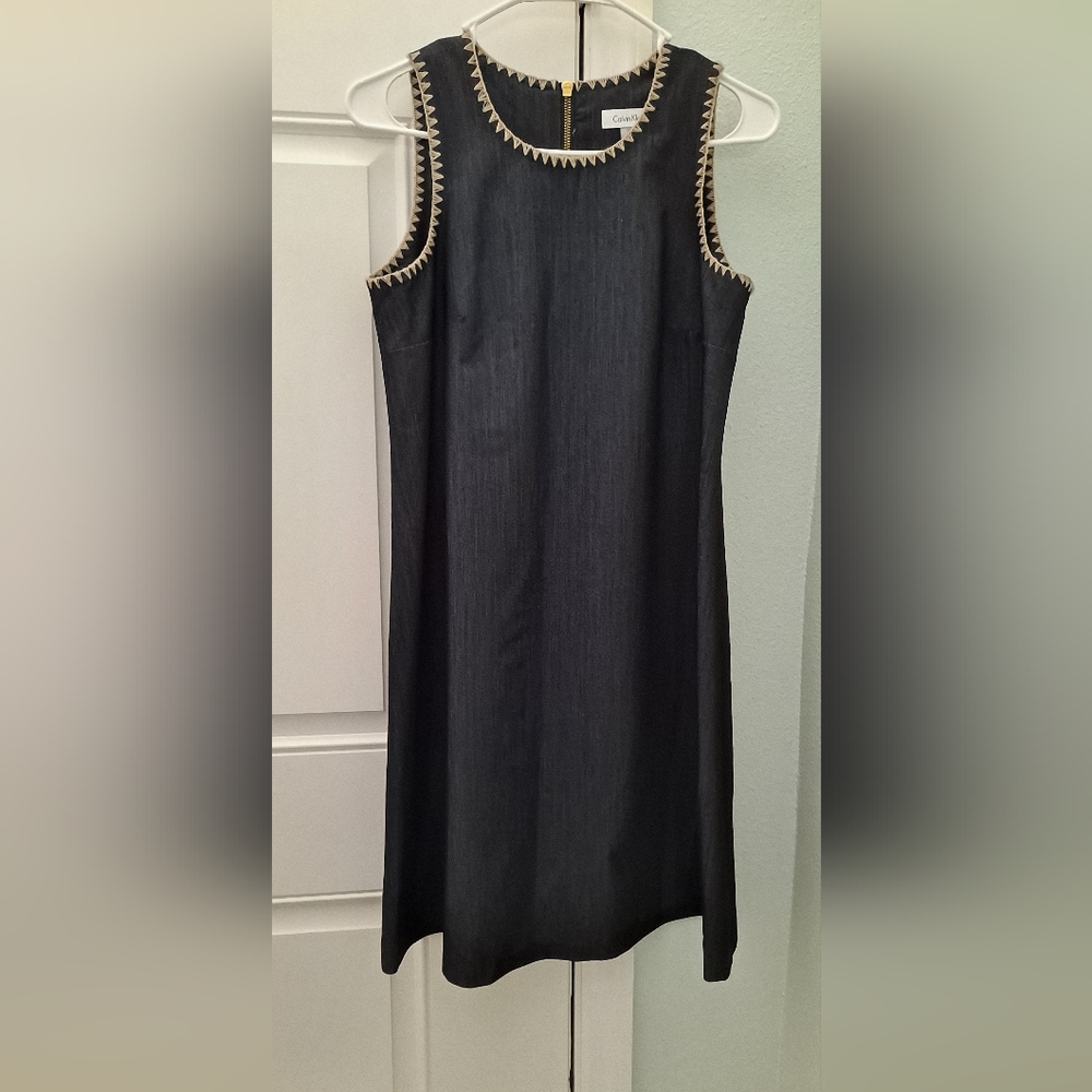 Calvin Klein Charcoal Denim Dress Size 4